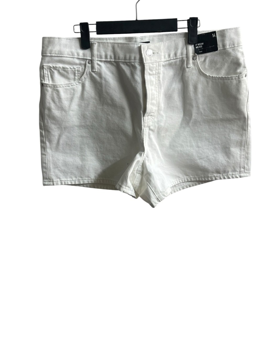 Express 14 White Denim High-Rise Shorts